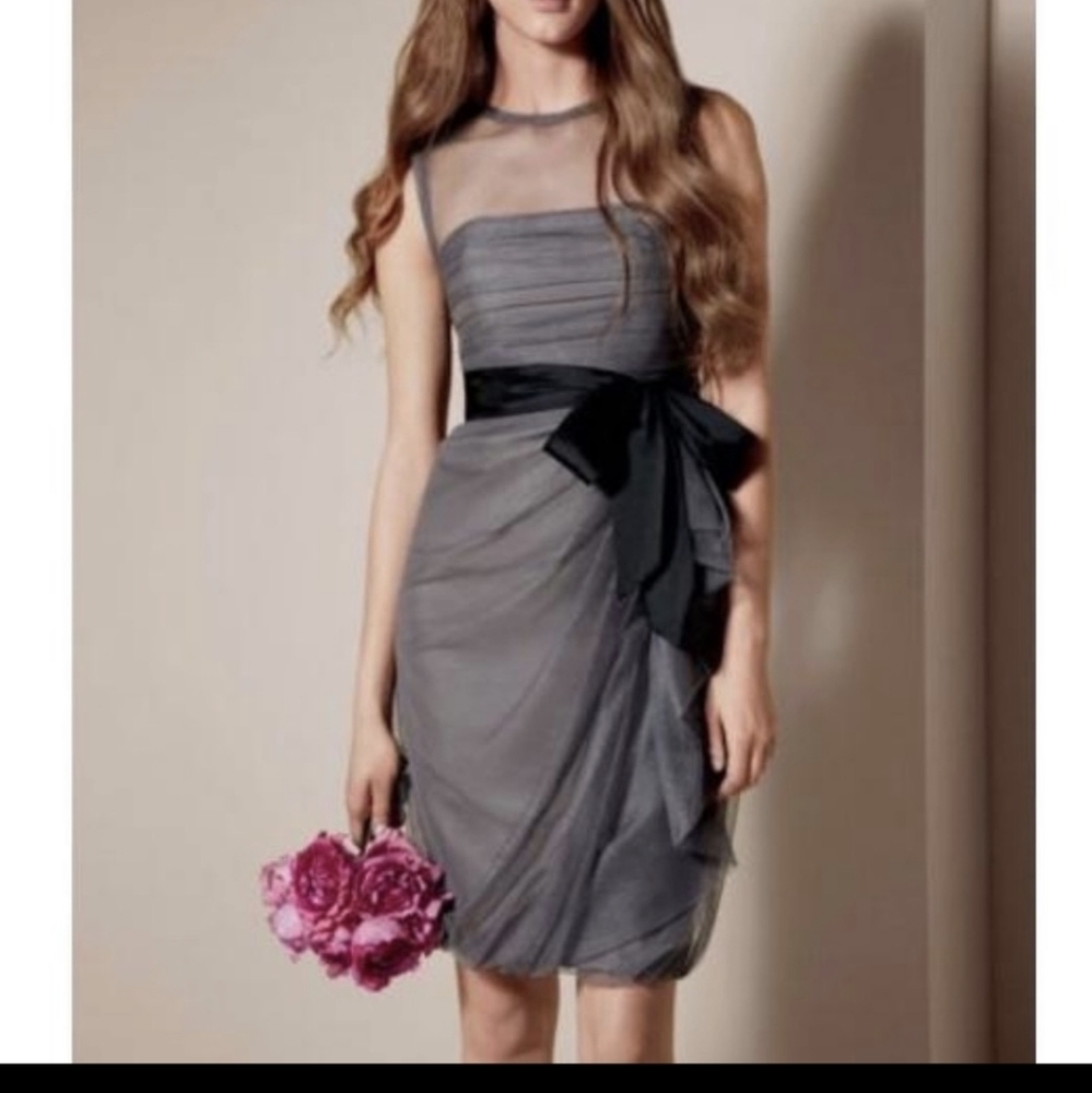 VERA Wang White Label Mushroom Mesh Cocktail Dress 16